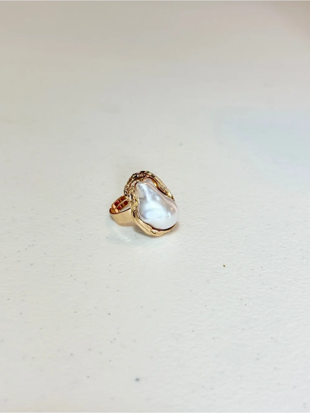 Gold Pearl Statement Ring - Picture 12 of 12